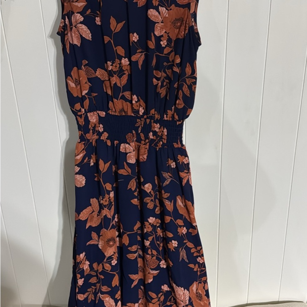 Nanette Lepore Orange and Red Sleeveless Midi Sundress